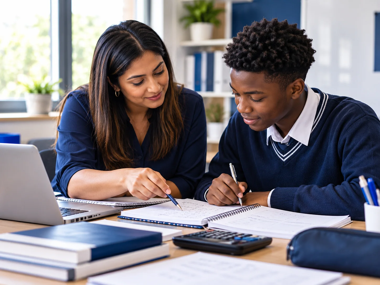 One-on-one tutoring session between a student and teacher
